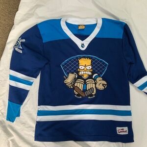 Rare 2005 Vintage Official Bart Simpson Hockey Jersey Youth XL